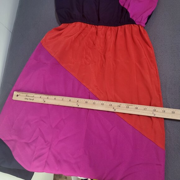 AQUA Women's SZ Medium Colorblock Slip Dress Lightweight Colorful Retro Y2K - Picture 8 of 10